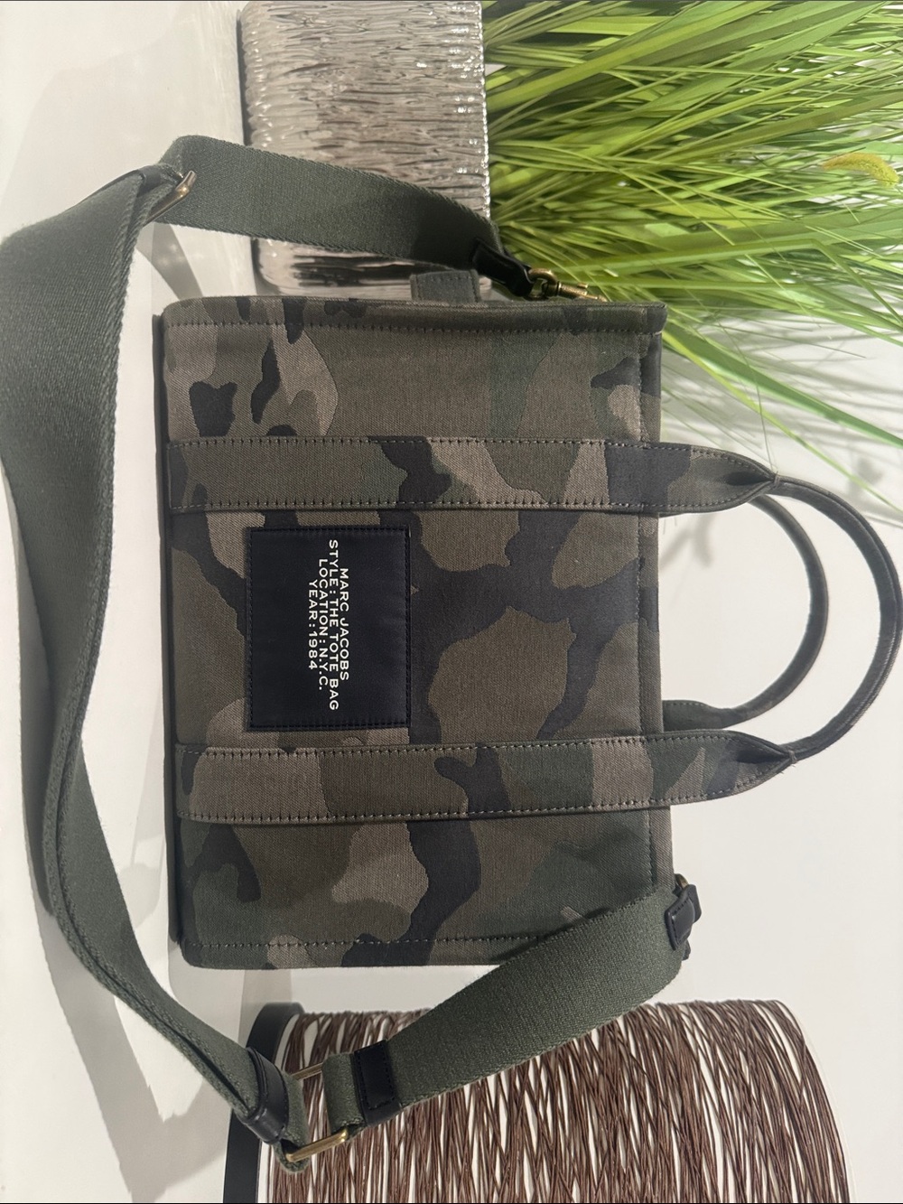 Marc Jacobs Camouflage Canvas Tote with Embroidered Logo- LIKE NEW! - Picture 2 of 3